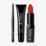 JEANBAE's Pucker Party Power Pop Lip Kit features the Mechanical Lip Pencil in Brick, Mentha Lip Gloss, and Lipstick Xtreme in Marilyn.  INCLUDES Mechanical Lip Pencil in Brick Mentha Lip Gloss Lipstick Xtreme in Marilyn