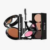 JEANBAE's Effortlessly Chic Set features the XLXL Mascara, Blusher, Compact Bronzer, and 3 Well Eyeshadow Palette in Effortless.